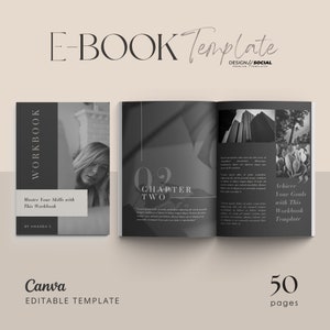 Mall för e-bok | Redigerbar coachningsarbetsbok | Canva-mall | Kursguide | Leadmagnet | Lyxbroschyr | Digitalt och tryckt