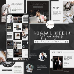 50 Instagram Post Templates | Marketing Templates | Instagram Engagement | Canva Editable