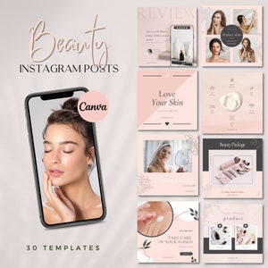 30 Beauty Instagram Templates | Hair Salon Instagram Templates | Hair Spa Instagram Templates | Lashes Instagram Templates