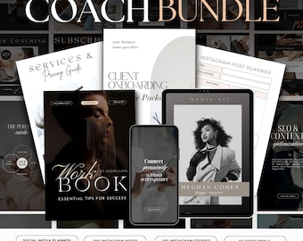 Coaching Bundle Template | Coaching Business Template | Editable Workbook | Client Onboarding | Instagram Posts | Media Kit