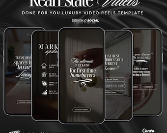 50 Real Estate Instagram Video Reels for Canva | Luxury Realtor Templates | Instagram Canva Template