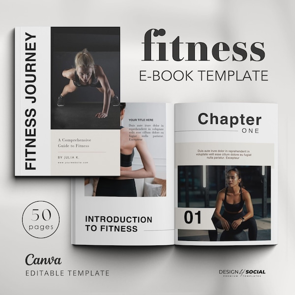 Plantilla de libro electrónico de fitness / Entrenamiento personal / Entrenador de nutrición / Planificador de fitness