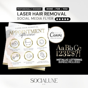 Laser Hair Removal Instagram Post Canva Template Esthetician Skincare Instagram Social Media MedSpa Laser Hair Removal Clinic Pink Template