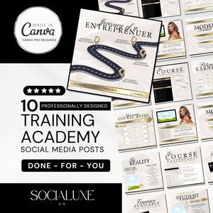 Gold Social Media Templates for Beauty & Aesthetics Training, Instagram Feed Post Canva Editable Designs,Injector, Botox, Filler