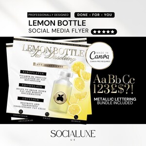 Lemon Bottle Fat Dissolving Social Media Flyer: Canva Template