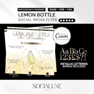 Lemon Bottle Fat Dissolving Social Media Flyer: Editable Canva Template
