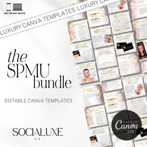 SPMU (Semi Permanent Makeup) Instagram Templates | Microblading, Ombre Brow & Lip Blush Editable Social Media Post Templates