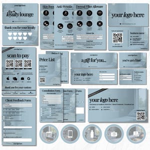 Luxury Branding Kit for Aesthetic Clinics | Canva Templates for Injector, Medspa, Filler, Botox | Editable Business Card, Form & Price List
