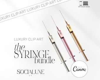 Metallic Syringe Clipart | Aesthetic Practitioner Clipart | Syringe Clipart | Glam Design Elements | Nurse Injector Clipart