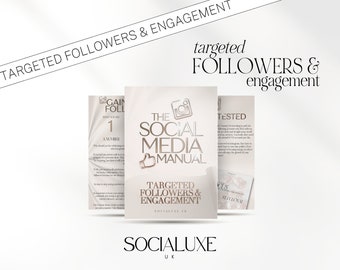 Social Media Followers & Engagement Guide | Social Media Marketing eBook | Targeted Followers and Engagement Manual | Instagram Content Idea