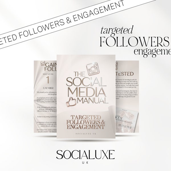 Social Media Followers & Engagement Guide | Social Media Marketing eBook | Targeted Followers and Engagement Manual | Instagram Content Idea