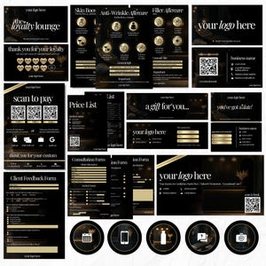 Luxury Branding Kit for Aesthetic Clinics | Canva Templates for Injector, Medspa, Filler, Botox | Editable Business Card, Form & Price List