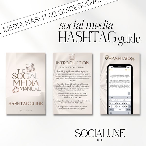 Social Media Hashtag Guide | Instagram Content Ideas | Hashtags for Instagram Marketing | Social Media Hashtag Bundle