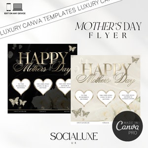 Volantino per la festa della mamma / Modelli per social media / Post personalizzabile per la festa della mamma / Modello Canva per volantino fai da te / Buona festa della mamma