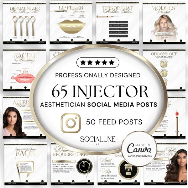 White and Gold Injector Canva Template | Botox and Filler Templates | Medspa Templates | Beauty Cosmetic | Editable Templates | injector