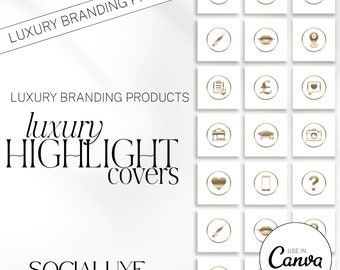 Gold Editable Botox and Filler Highlight Covers | Nurse Injector Highlight Icons | Metallic Story Highlight Covers | Aesthetic Practitioner