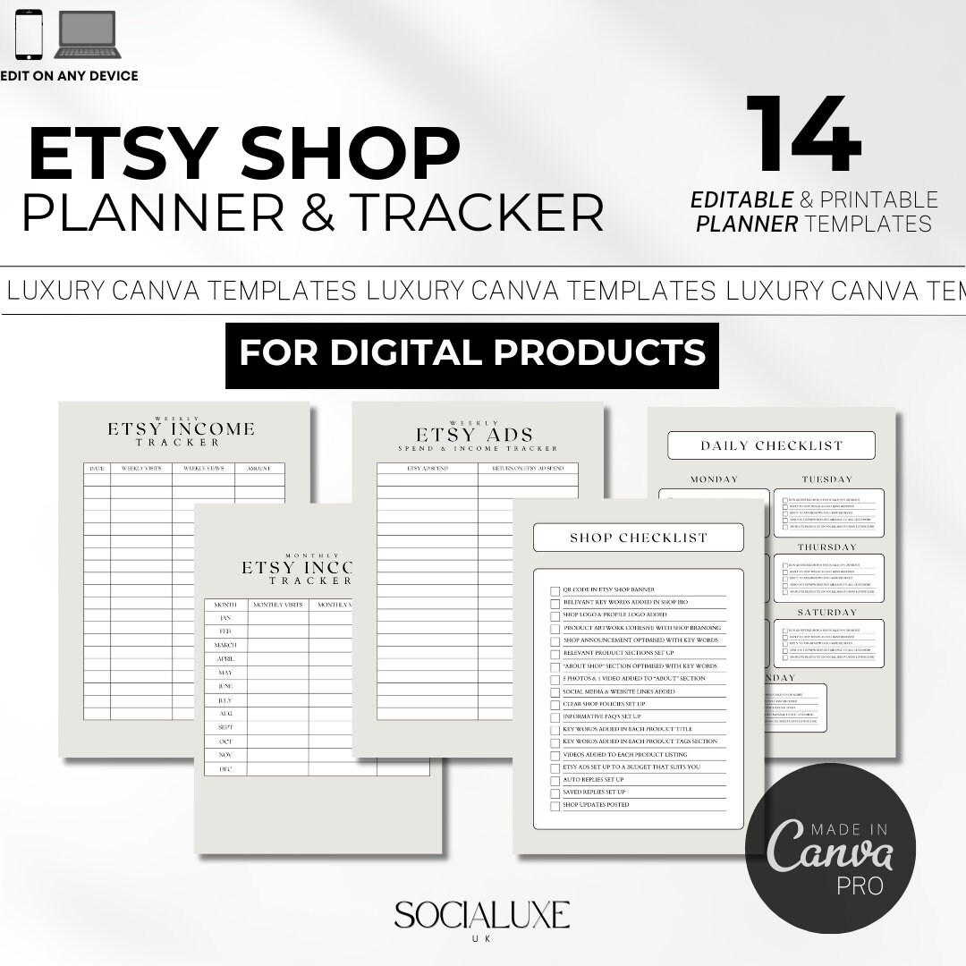 Etsy Shop Planner Printable Etsy Business Plan Etsy Seller Planner ...