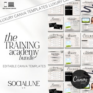 10 Training Academy Instagram Templates | Beauty Academy Instagram Feed Templates | Silver Training Academy Social Media Templates