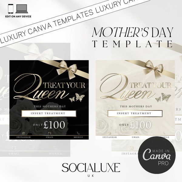 Mother's Day Template | Social Media Offer Flyer | Customisable Mother's Day Post | DIY Canva Template | Happy Mother's Offer