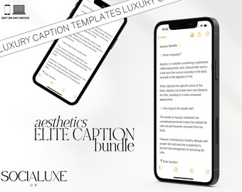 50 Aesthetics Practitioner Instagram Caption Bundle | Social Media Editable Caption Template | Cosmetic Injector Captions