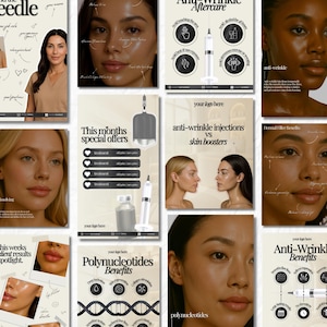 Botox and Filler Instagram Templates | Editable Nurse Injector Canva Posts for Aestheticians, Medspa Marketing & Beauty Business Growth