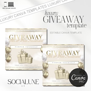 Giveaway Competition Flyer For Instagram & Facebook, Giveaway Flyer, Social Media Raffle, Competition Post, Instagram Giveaway Post, Canva