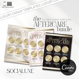 Gold Botox and Filler Aftercare flyer | Nurse Injector Template | Medspa Template Canva | Beauty Post Instagram | Aftercare Canva Template