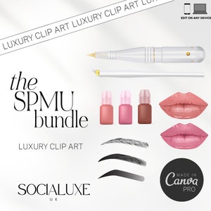 SPMU permanent makeup Microblading Clipart | lip blush templates | ombré brow tattoo | Microblading templates | glam Clipart | png