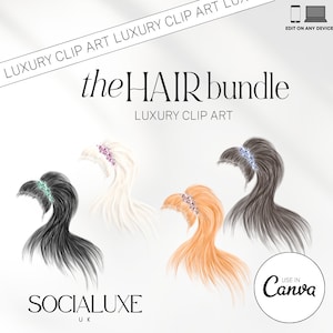 Hairstyles Clipart | Natural Hair Woman Clipart | Female Fashion Clipart | Hair Clipart | Digital Download Glam Clipart
