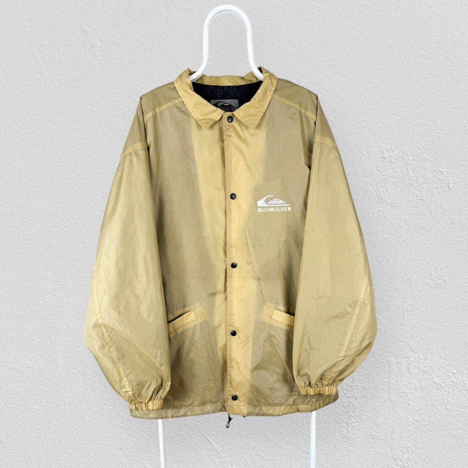 90s Quiksilver ナイロンジャケット 名作 初期 コーチ レア ヴィンテージ クイックシルバー イエロー コーチジャケット 90