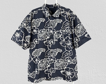 Vintage Quiksilver Floral Hawaiian Shirt Short Sleeve Surf Y2K Mens XL