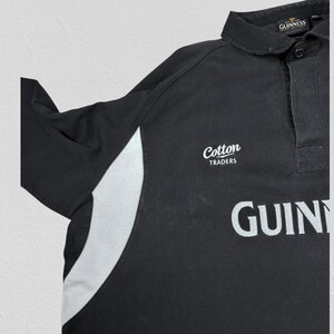 Polo da rugby vintage nera Guinness a maniche lunghe da uomo, taglia 3XL immagine 5