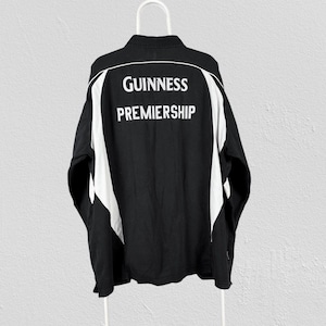 Polo da rugby vintage nera Guinness a maniche lunghe da uomo, taglia 3XL immagine 3