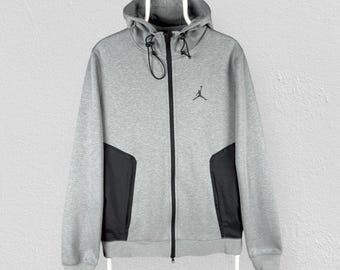 Nike Air Jordan Tech Fleece Grau Hoodie Full Zip Herren S