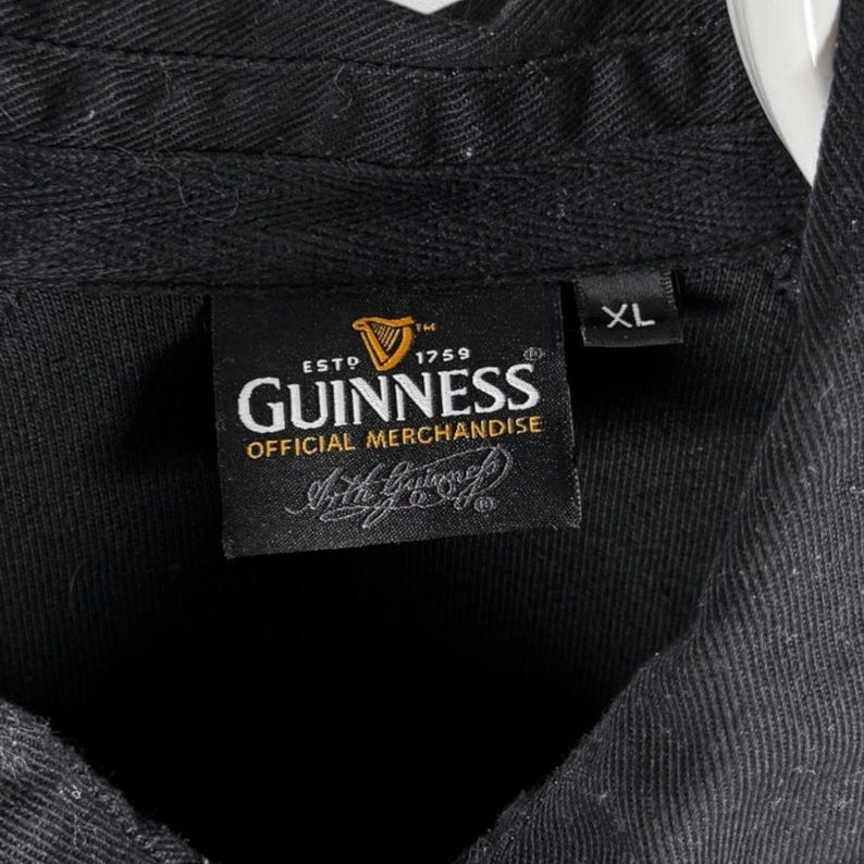 Vintage Guinness England rugbyshirt zwart katoen Traders heren XL afbeelding 4