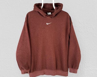 Nike Braun Fleece Hoodie Center Swoosh Pullover Herren S