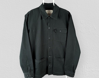 50's ~ French Black Moleskin Jacket ④ 40's] French Vintage Black Moleskin Work Jacket 