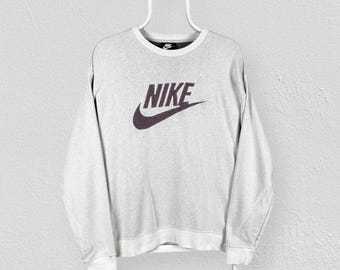 Nike Cream Sweatshirt Gestickter Spell Out Pullover Herren Medium