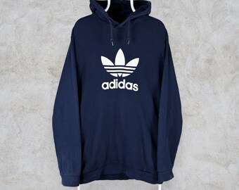 Adidas Originals Blue Hoodie Pullover Trefoil Firebird Men's Medium