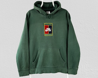 Felpa con cappuccio Nike SB verde con logo da skate ricamato, taglia M da uomo.