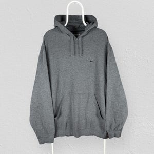 Sudadera con capucha Nike gris vintage, rara, de los años 90, con etiqueta plateada, de peso pesado, para hombre, talla XXL