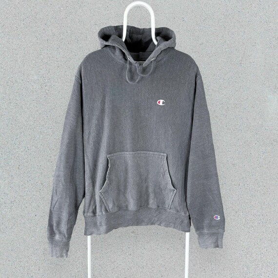 Black champion hoodie mens medium discount