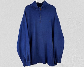 Polo Ralph Lauren Blue 1/4 Zip Sweatshirt Pullover Mens Size 3XL XXXL