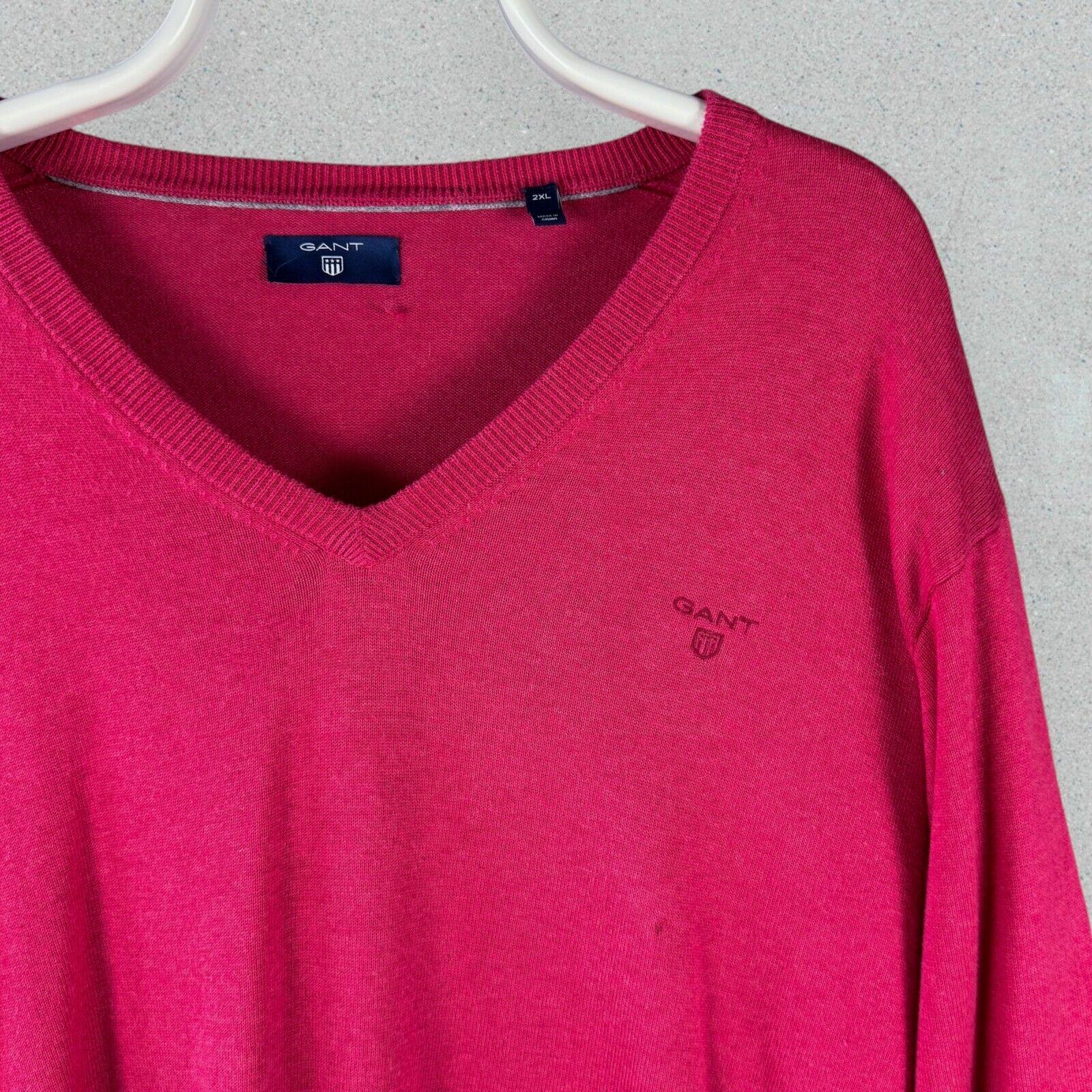 Gant Pink V neck Jumper Pullover Cotton Mens 2XL XXL Etsy Canada
