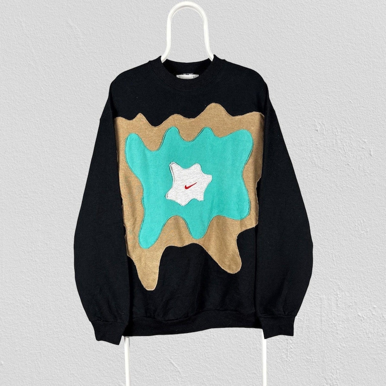 Vintage Nike Reworked Sweatshirt Embroidered Centre Swoosh Mens Size Xl image 1