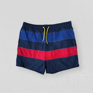 Vintage St Michael Striped Swim Shorts Swimming Trunks Made in UK Mens Medium
