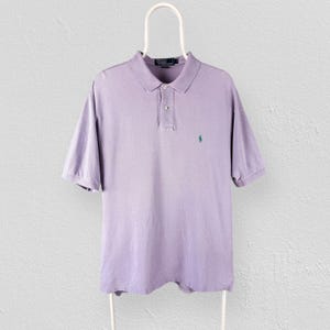 Vintage Polo Ralph Lauren Lilac Purple Polo Shirt Short Sleeve Mens Large