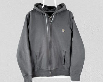 Paul Smith Grey Hoodie Zebra Logo Full Zip Mens Size Small