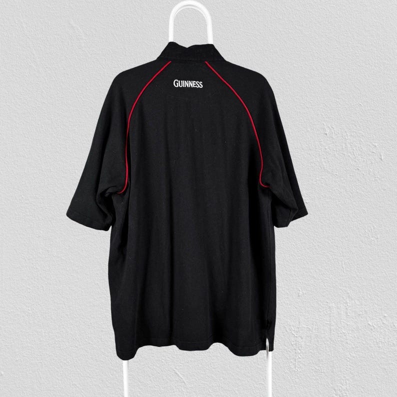 Vintage Guinness England rugbyshirt zwart katoen Traders heren XL afbeelding 3