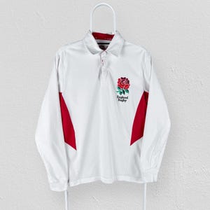 England Rugby Jersey Shirt White Home Long Sleeve Official Licensed Mens Small